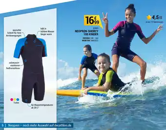 Decathlon Subea Neopren Shorty 100 Kinder Angebot