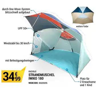 Decathlon Radbug Strandmuschel Iwiko 180 Angebot