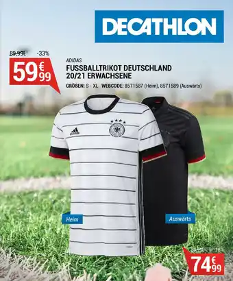 Decathlon Adidas Fussballtrikot Deutschland 20/21 Erwachsene Angebot