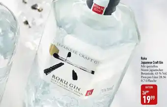 Galeria Markthalle Roku Japanese Craft Gin 0,7 L Flasche Angebot