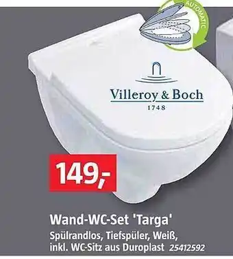 Bauhaus Villeroy & boch wand-wc-set „targa“ Angebot