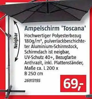 Bauhaus Ampelschirm „toscana“ Angebot