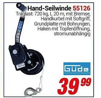 CENTERSHOP Güde hand-seilwinde 55126 Angebot