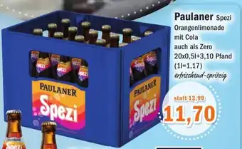 Aktiv Irma Paulaner Spezi Orangenlimonade mit Cola auch als Zero 20x0,5L Angebot