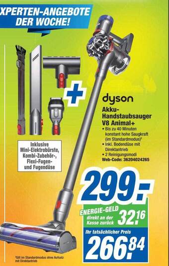 Expert Dyson akku-handstaubsauger v8 animal + Angebot