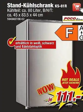 Poco Stand-kühlschrank ks-81r pocoline Angebot