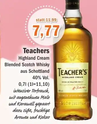 Aktiv Irma Teachers Highland Cream Blended Scotch Whisky 0,7L Angebot