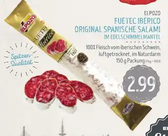 Edeka Struve Elpozo Fuetec Iberico Orig. Span. Salami 150g Angebot