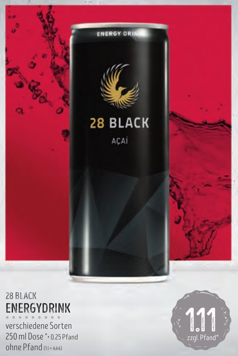 28 Black EnergyDrinks 250ml Angebot bei Edeka Struve