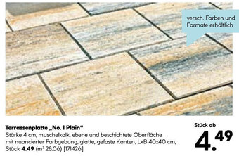 Hellweg Terrassenplatte ,,No. 1 Plain" Angebot