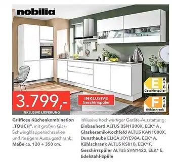 Schaffrath Nobilia grifflose küchenkombination „touch” Angebot