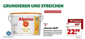 Hagebau „renovier-weiß” alpina Angebot