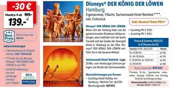 Lidl Reisen Disneys der könig der löwen hamburg Angebot