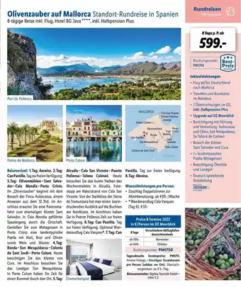 Lidl Reisen Olivenzauber auf mallorca standort-rundreise in spanien Angebot