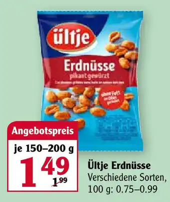 Globus Ültje Erdnüsse 150-200g Angebot