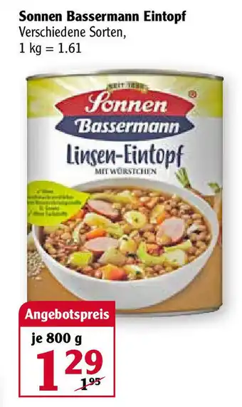 Globus Sonnen Bassermann Eintopf 800g Angebot