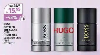 Müller Hugo Boss Boss Bottled, The Scent o. Hugo Man Deo-Stick 75ml Angebot