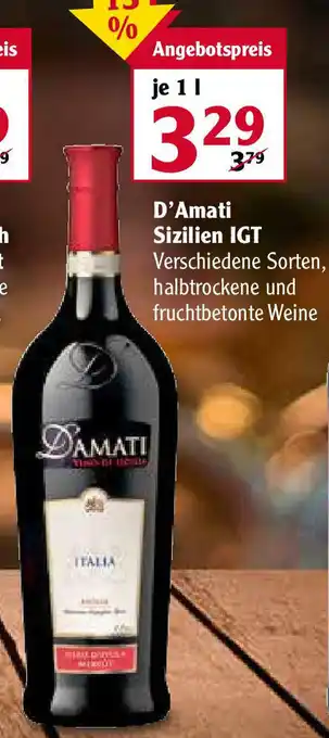 Globus D'Amati Sizilien IGT 1L Angebot