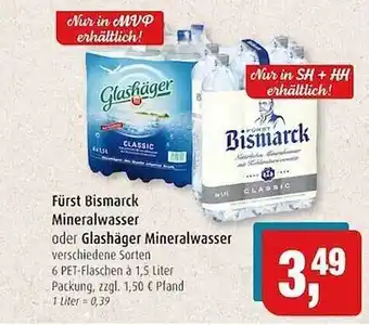 Markant Fürst bismarck mineralwasser oder glashäger mineralwasser Angebot