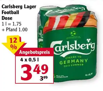 Globus Carlsberg Lager Football Dose 4x0,5L Angebot