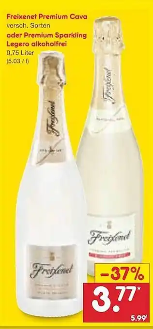 Netto Marken-Discount Frexenet premium cava oder premium sparkling legero alkoholfrei Angebot