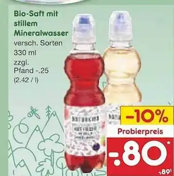 Netto Marken-Discount Bio-saft mit stillem mineralwasser Angebot