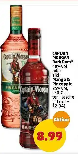 PENNY Captain morgan dark rum*, tiki mango & pineapple Angebot
