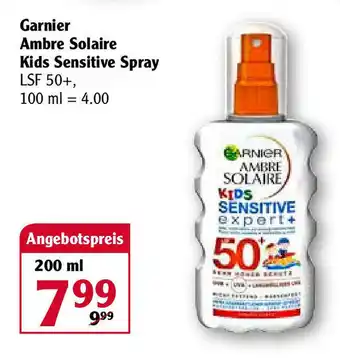 Globus Garnier Ambre Solaire Kids Sensitive Spray 200ml Angebot