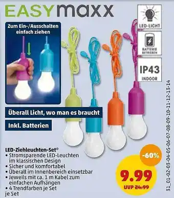 PENNY Easymaxx led-ziehleuchten-set Angebot