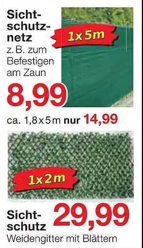Jawoll Sichtschutznetz oder sichtschutz Angebot