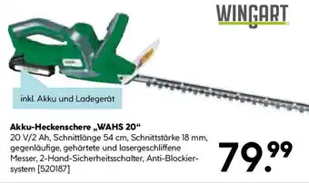 Hellweg Wingart Akku Heckenschere ,,WAHS 20" Angebot