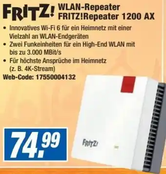 Expert Fritz WLAN Repeater Fritz!Repeater 1200 AX Angebot