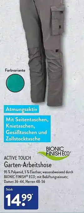 Aldi Nord Active touch garten-arbeitshose Angebot