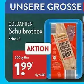 Aldi Nord Goldähren schulbrotbox Angebot