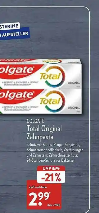 Aldi Nord Colgate total original zahnpasta Angebot