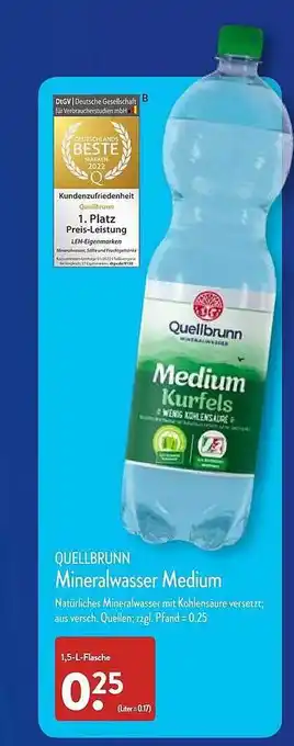 Aldi Nord Quellbrunn mineralwasser medium Angebot