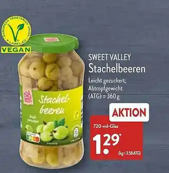 Aldi Nord Sweet valley stachelbeeren Angebot