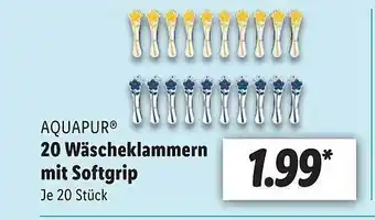 Lidl Aquapur 20 wäscheklammern mit softgrip Angebot