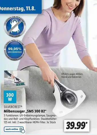 Lidl Silvercrest milbensauger „sms 300 b2“ Angebot