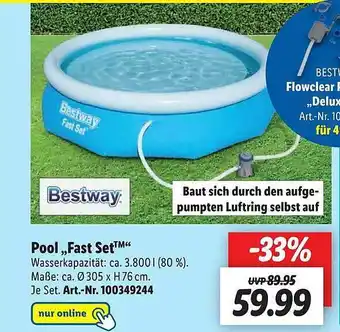 Lidl Bestway pool „fast set“ Angebot