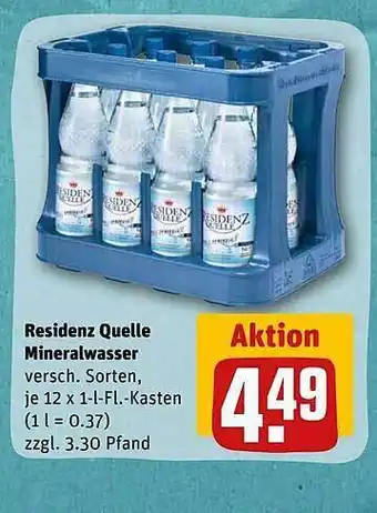 REWE Residenz quelle mineralwasser Angebot