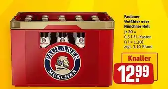 REWE Paulaner weißbier oder münchner hell Angebot