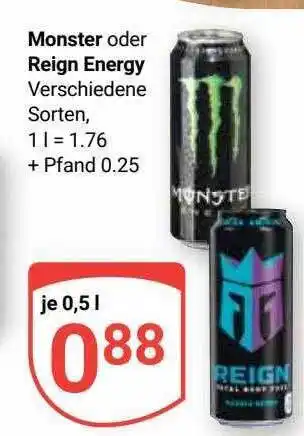 Globus Monster oder reign energy Angebot