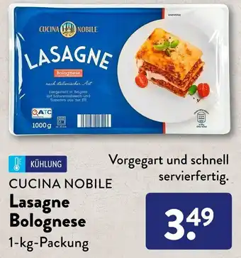 Aldi Süd Cucina Nobile Lasagne Bolognese 1 kg Packung Angebot