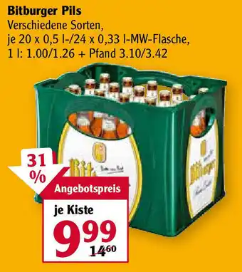 Globus Bitburger Pils 20x0,5L/24x0,33L Angebot