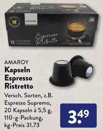 Aldi Süd Amaroy Kapseln Espresso Ristretto 110 g Packung Angebot