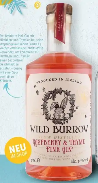 Lidl Wild Burrow Raspberry & Thyme Slow Distilled Pink Gin 0,7 L-Fl. Angebot