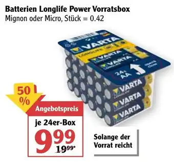 Globus Batterien Longlife Power Vorratsbox Angebot