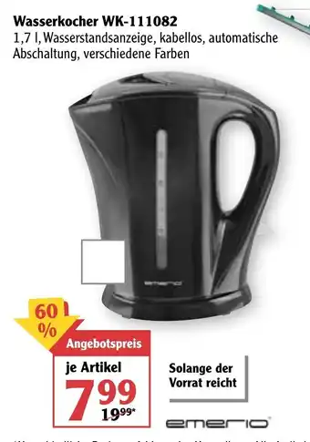 Globus Wasserkocher WK-111082 Angebot