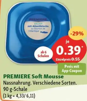 Fressnapf Premiere Soft Mousse Nassnahrung 90 g Schale Angebot